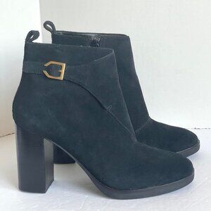 Cole Haan Harrington Ankle Boots 8.5 Black Suede Heels